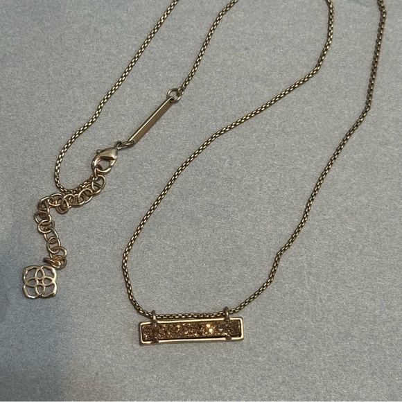 Kendra Scott Rose gold Leanor necklace drusy - Picture 2 of 7